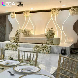 ฉากหลังงานแต่งงาน LEDA Luxury Amazing White Arch 3D อะคริลิคโค้งมน สำหรับตกแต่งเวทีงานแต่งงาน - Product Image 4