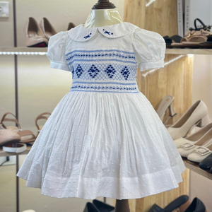 Ropa Infantil de Lujo con Bordado Smocked, Vestido para Niñas, Diseños Exquisitos, Vestido de Princesa para Niñas al por Mayor - Product Image 5