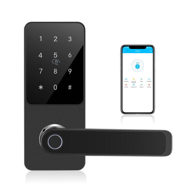 Smart New Mobile Remote Control WIFI Fingerprint Door Lock Emergency Password Time Attendance App Compatible Aluminum Alloy for