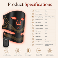 Mascarilla Facial Inalámbrica IBN de Nuevo Tipo, Personalizable, Desmontable, con Control Magnético, Silicona de Grado Alimenticio, Aleación ABS, Antienvejecimiento para la Piel