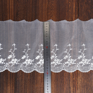 Dentelle brodée en polyester RYL 20CM, motif prune, garniture en tulle rigide blanc pour vêtements de jouets, bagages, textiles de maison, fournitures de <span class=keywords><strong>couture</strong></span> - Product Image 5