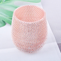Vente en gros de porte-bougie en verre sans pied unique en cristal rose fait à la main de 400 ml pour la décoration de mariage et de la maison