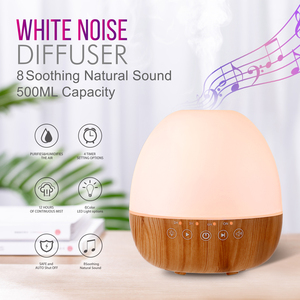 Diffuseur d'huiles essentielles ultrasonique de Grain de bois, accessoire pour huiles essentielles et d'arôme avec son de bruit blanc, 500ml, nouveauté, lss2021nouveauté - Product Image 3