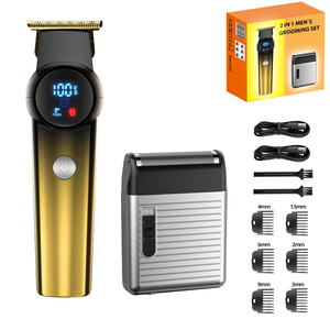 Recortadora Profesional Inalámbrica LCD para Barbero, Corte a 0mm, para Detalles y Contornos, Máquina Eléctrica USB para Cortar el Cabello, Manual en Inglés - Product Image 1