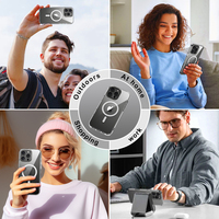 Étui de téléphone portable transparent magnétique sans fil résistant aux chocs pour iPhone 13 14 15 16 Pro Max