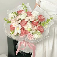 Papier d'emballage pour fleurs multicolore épais fait main naturel froissé roulé à la main pour boutique de fleurs, emballage de bouquet de fleurs