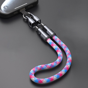 240W de carga rápida 2 en 1 multifuncional Crossbody teléfono cordón correa de muñeca 7mm Durable Nylon trenzado tipo C Cables de datos - Product Image 1