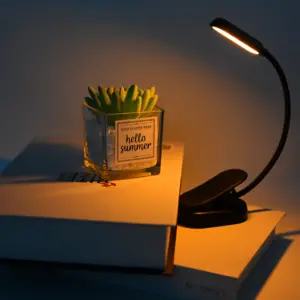 건강한 호박색 빛 최고의 휴대용 Type-C 충전식 32 시간 조명 시간 유연한 Led 독서 책 램프 조명