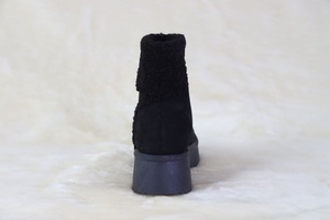 Moda klasik en çok satan bayanlar yükseklik artan kalın-soled yükseltilmiş kafa ayak bileği Bootie kısa fermuar kışlık botlar siyah günlük - Product Image 5