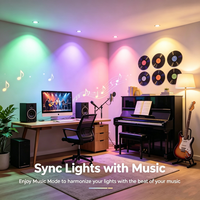 Plafonnier LED intelligent 4 pouces RGBCW 900LM Tuya Zigbee pour Alexa Google, contrôle par application, intensité variable, pour la maison