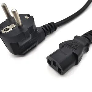 Euro Perancis Jerman kabel ekstensi AC 3 Prong 0.75mm2 kabel daya IEC C13 ujung untuk PC komputer penanak nasi kabel daya H05VVF