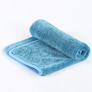 lint free super absorbent non scratch microfiber twisted loop car wash towel single side 600gsm microfiber drying towel