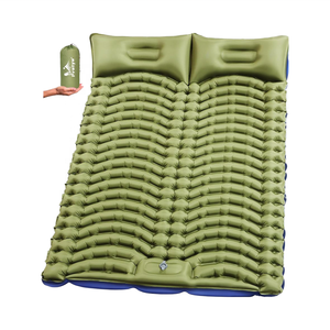 Almohadilla para dormir doble ultraligera de PVC para 2 personas, colchoneta inflable compacta para acampar, almohada con bomba de pie incorporada para coche, tienda de playa de viaje - Product Image 1