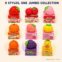 Southpeak Toy Jumbo Fruit Squishy 9 Stijlen Langzaam Terugverende Zachte TPR 20cm Aardbei Perzik Pompoen Sinaasappel Druiven Beer MOQ60 OEM WS