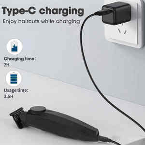 Tondeuse à <span class=keywords><strong>cheveux</strong></span> sans fil haute vitesse avec écran LCD, batterie rechargeable Type-C 2000 mAh, autonomie <span class=keywords><strong>de</strong></span> 180 minutes, 4 peignes limiteurs, pour <span class=keywords><strong>coupe</strong></span> <span class=keywords><strong>de</strong></span> <span class=keywords><strong>cheveux</strong></span> en salon - Product Image 2