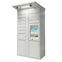 Système de casier intelligent extérieur étanche 24/7 avec auvent électronique, code QR et OTP pour livraison résidentielle moderne