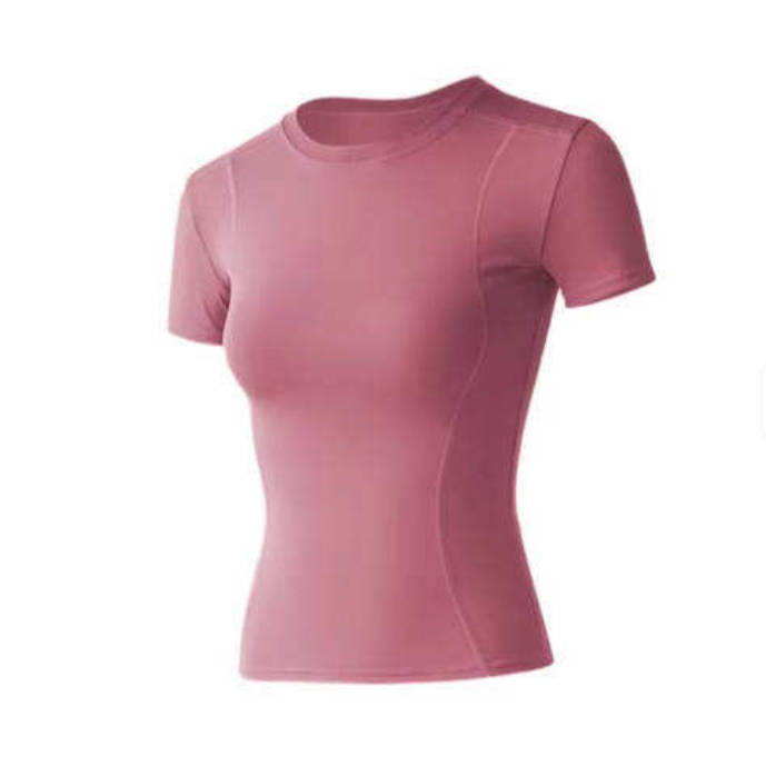Women's Yoga Top Running Fitness T-Shirt Lightweight Spandex Solid Print Breathable Short Sleeve Skinny Fit Elastic Plus Size