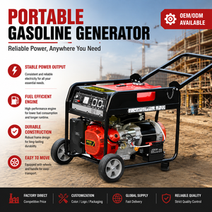 Groupe électrogène portable à essence King 6KW / Moteur 4 temps EPA / Démarrage manuel + électrique / 50/60Hz / Pour l'agriculture et la construction - Product Image 1