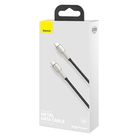 Baseus-Câble de Données Métallique Type-C à Type-C, 100W, 1m, 2m, Noir, Blanc, CATJK-C01, CATJK-C02, CATJK-D01 CATJK-D02 Original