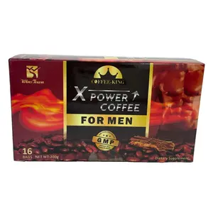 Men X Energy Power Coffee Maca Café Maca instantané noir sain à base de plantes naturelles pour hommes