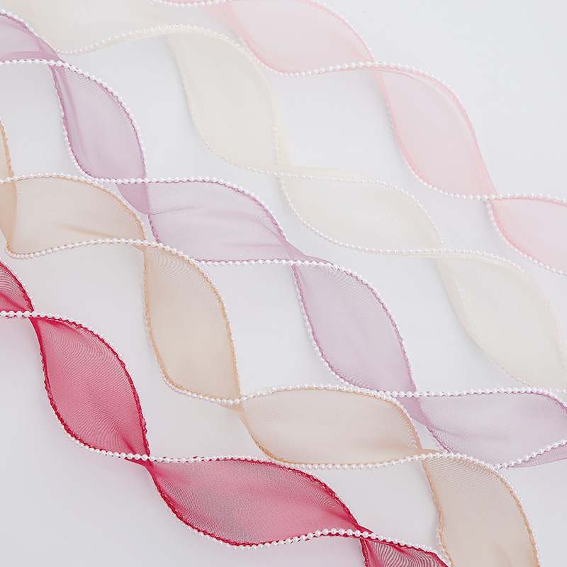 Pearl Fish Tail Yarn Flower Gift Bouquet Packaging Ribbon, Bow Mesh Pearl Ribbon