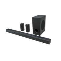 Système de son surround 5.1 canaux pour cinéma maison avec barre de son et caisson de basses pour AUX, optique, USB, télécommande, en bois