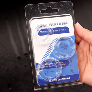 Serrated Cock Ring Set Milky White Transparent <b>TPE</b> Delay Sex Time For Adult Use - Product Image 3