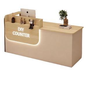 Mostrador de Recepción Avignon en Roble Blanco y Negro con Estación de Trabajo, 120x50.5x100cm, 53kg, Diseño de Lujo en MDF para Oficina/Salón/<span class=keywords><strong>Hotel</strong></span> - Product Image 4
