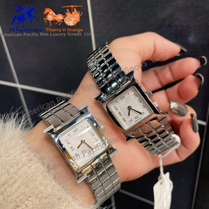 Reloj Clásico Italiano de Lujo para Mujer, Marca H, Caja Rectangular Ajustable, Movimiento de Cuarzo Ronda, Estilo Ejecutivo - Product Image 1