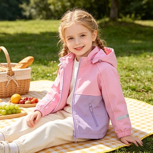 Veste softshell à capuche <span class=keywords><strong>avec</strong></span> fermeture éclair, imperméable, doublure en polaire polyester, bleu lac clair/bleu <span class=keywords><strong>montagne</strong></span>, taille 86-140 - Product Image 3