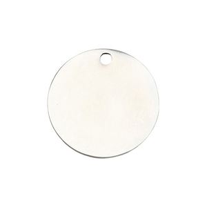 Placa de Identificación Redonda Pequeña de Acero Inoxidable Plateado para Mascotas, con Espacio para Nombre y Número de Identificación - Product Image 1