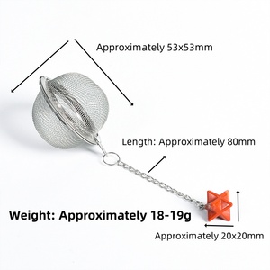 Bán buôn thép không gỉ trà lọc với đá quý karpal <span class=keywords><strong>Singh</strong></span> Mặt dây chuyền lọc trà lá 7 Chakra đá tám ngôi sao cánh - Product Image 2