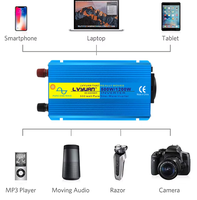 Convertisseur de courant à onde sinusoïdale pure 500W Nominaux 1000W en crête DC 12V vers AC 220V 230V Prise EU pour voiture avec port USB