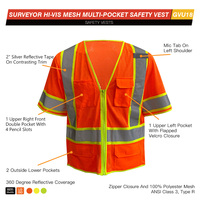 Gilet de sécurité haute visibilité réfléchissant pour la construction avec plusieurs poches pour la circulation routière