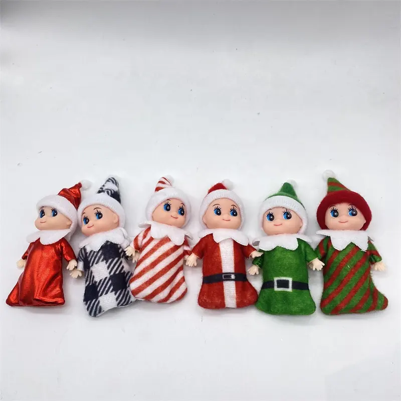 Offre Spéciale poupées de noël 9CM petite taille en plastique bébé poupée elfe de noël bébé poupée jouets pour les filles