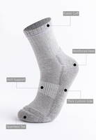 Chaussettes de sport d'été épaisses jetables antibactériennes pour hommes avec grip antidérapant et absorption des chocs, logo sur le dessous, pour le football et le Pilates