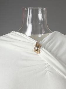 OUDINA Vestidos Largos de Punto Asimétricos de Diseño Exclusivo para Mujer, Nuevo Vestido Maxi Elegante con Detalle Trenzado para Damas - Product Image 6