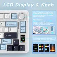 AULA S75 Pro Tri-Mode Gaming Mechanical Keyboard 75% Layout HotSwappable Pre-lubed Switch PBT Keycaps with Screen Knob for Gamer