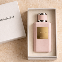 Vente en gros de flacons de parfum en verre à sertir vides, 30 ml, 50 ml, 100 ml, flacon en verre bleu velours rose avec boîte
