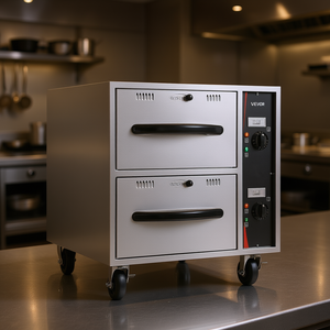 Vevor - Tiroir chauffant électrique commercial - 85-185 degrés Fahrenheit - Acier inoxydable - Chauffe-aliments autonome - Contrôle manuel - Product Image 2