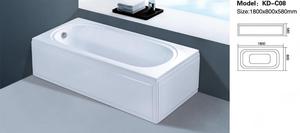 Baignoire encastrable de luxe moderne en acrylique blanc de 1,8 m <span class=keywords><strong>avec</strong></span> drain intégré, rectangulaire, pour hôtel, <span class=keywords><strong>appartement</strong></span>, écologique - Product Image 2