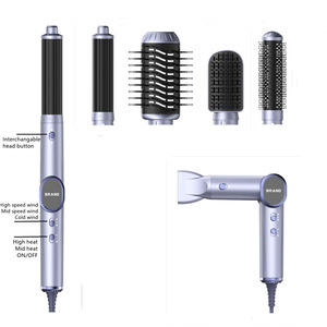 Hair Dryer 6 In 1 Negative Ion High Speed DC Motor With Concentrator And Diffuser Nozzle For Salon Home Use - Product Image 1