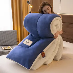 Diskon besar selimut lembut kualitas Premium pendukung Sherpa berat selimut hangat musim dingin Tiongkok selimut Comfo