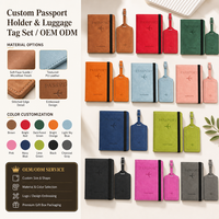 Ensemble de porte-passeports et d'étiquettes de bagages en cuir PU de haute qualité, personnalisés en usine, cadeaux en cuir personnalisés pour les voyages et les affaires