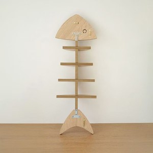 Wooden Fishbone Wall <b>Shelf</b> 4 Layers <b>Hook</b> Installation Living Room Storage Rack - Product Image 5
