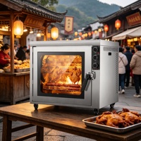 Four à convection à air chaud haute efficacité 250°C en acier inoxydable avec rôtissoire rotative automatique pour viande et volaille
