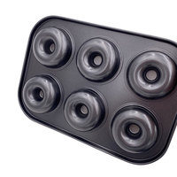 Moules à gâteaux en acier au carbone antiadhésifs à six grilles personnalisés promotionnels moule à gâteau beignet plateau à muffins pour la cuisson et la cuisson