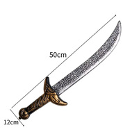 Couteau de pirate long pour Halloween, couteau de farce, couteau de pirate en forme de croissant, épée décorative pour fête d'Halloween