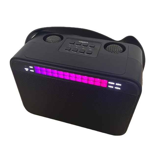 2024 New Mini Portable Wireless Speaker with RGB LED Flashing Light Karaoke Microphone & Remote Control