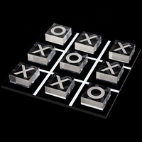 Jeu de Tic Tac Toe en acrylique, plateau transparent avec des croix et des points, décoration de table moderne, jouet pour enfants et adultes, cadeau
